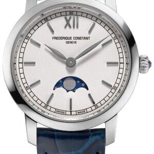 Frederique Constant Women's Classic Moonphase Quartz Blue Watch 30MM FC-206SW1S6